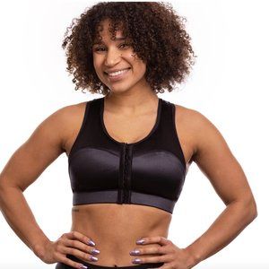 Enell Black Racerback Sports Bra, Size 3 (38DD, 38DDD, 40D, 40DD)